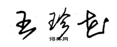 朱錫榮王珍花草書個性簽名怎么寫