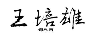 曾慶福王培雄行書個性簽名怎么寫