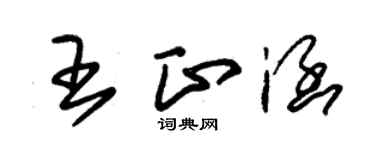 朱錫榮王正涵草書個性簽名怎么寫