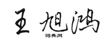 駱恆光王旭鴻行書個性簽名怎么寫