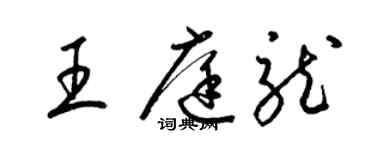 梁錦英王庭龍草書個性簽名怎么寫