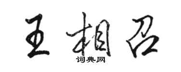 駱恆光王相召行書個性簽名怎么寫