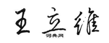 駱恆光王立維行書個性簽名怎么寫