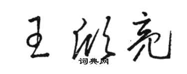駱恆光王欣亮草書個性簽名怎么寫