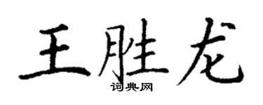 丁謙王勝龍楷書個性簽名怎么寫