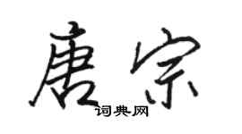 駱恆光唐宗行書個性簽名怎么寫