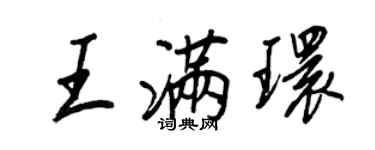 王正良王滿環行書個性簽名怎么寫