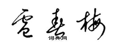 梁錦英盧春梅草書個性簽名怎么寫