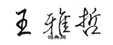 駱恆光王雅哲行書個性簽名怎么寫