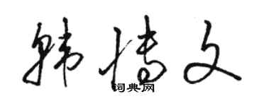 駱恆光韓博文草書個性簽名怎么寫