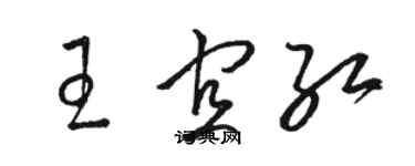 駱恆光王宜紅草書個性簽名怎么寫