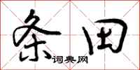 曾慶福條田行書怎么寫