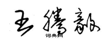 朱錫榮王騰毅草書個性簽名怎么寫