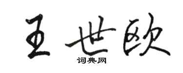 駱恆光王世歐行書個性簽名怎么寫