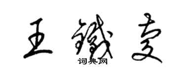 梁錦英王鐵慶草書個性簽名怎么寫