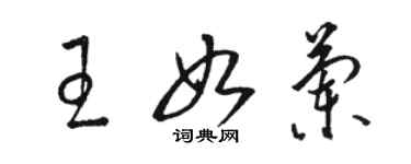 駱恆光王如蘭草書個性簽名怎么寫