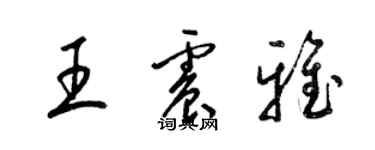 梁錦英王震雅草書個性簽名怎么寫