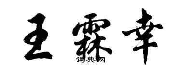 胡問遂王霖幸行書個性簽名怎么寫