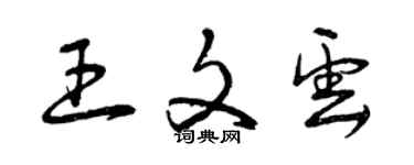 曾慶福王文雲草書個性簽名怎么寫