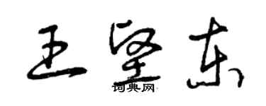 曾慶福王堅東草書個性簽名怎么寫