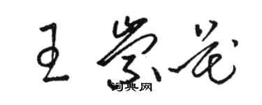 駱恆光王崇花草書個性簽名怎么寫