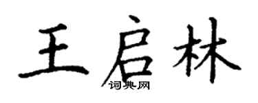 丁謙王啟林楷書個性簽名怎么寫