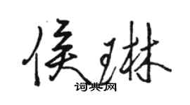駱恆光侯琳行書個性簽名怎么寫
