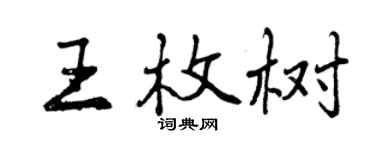 曾慶福王枚樹行書個性簽名怎么寫