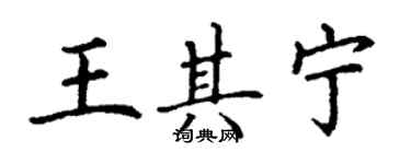 丁謙王其寧楷書個性簽名怎么寫