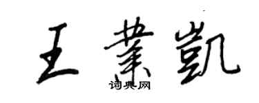 王正良王業凱行書個性簽名怎么寫