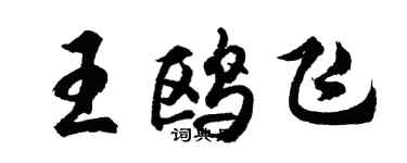 胡問遂王鷗飛行書個性簽名怎么寫
