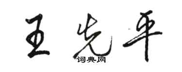 駱恆光王先平行書個性簽名怎么寫