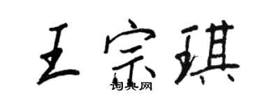 王正良王宗琪行書個性簽名怎么寫