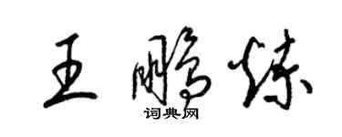 梁錦英王鵬煉草書個性簽名怎么寫