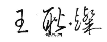 駱恆光王耿燦草書個性簽名怎么寫