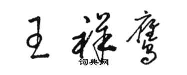 駱恆光王祥鷹草書個性簽名怎么寫