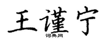 丁謙王謹寧楷書個性簽名怎么寫
