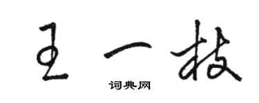 駱恆光王一枝草書個性簽名怎么寫