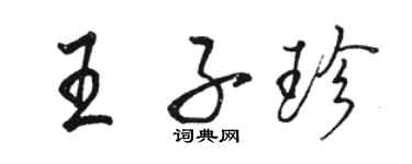 駱恆光王子珍行書個性簽名怎么寫