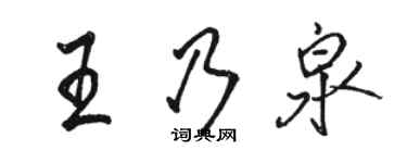 駱恆光王乃泉行書個性簽名怎么寫