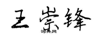 曾慶福王崇鋒行書個性簽名怎么寫
