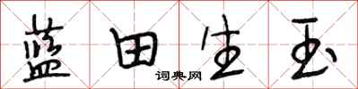 段相林藍田生玉行書怎么寫