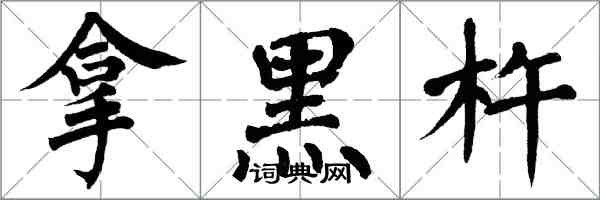 翁闓運拿黑杵楷書怎么寫