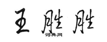 駱恆光王勝勝行書個性簽名怎么寫
