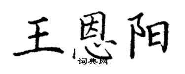 丁謙王恩陽楷書個性簽名怎么寫