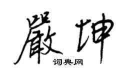 王正良嚴坤行書個性簽名怎么寫