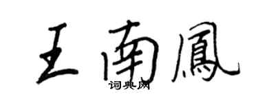 王正良王南鳳行書個性簽名怎么寫