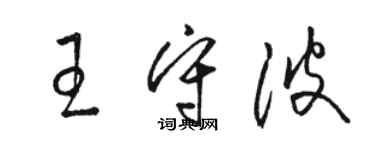 駱恆光王守波草書個性簽名怎么寫