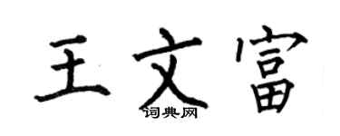 何伯昌王文富楷書個性簽名怎么寫