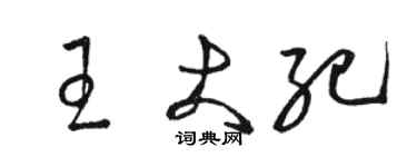 駱恆光王大紀草書個性簽名怎么寫